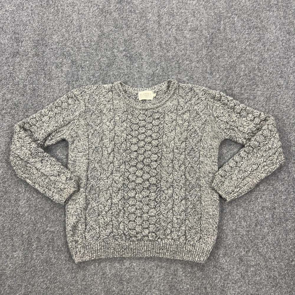 Blarney Aran Originals Sweater‎ Mens 2XL Gray Merino Wool Cable Knit Ireland